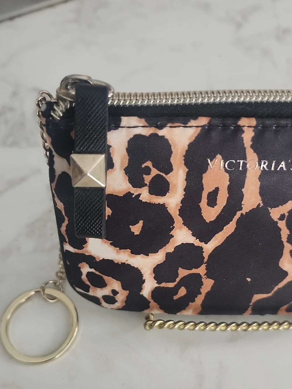 Victoria's Secret Leopard Print Key Pouch - Brown/Black - Picture 3 of 8